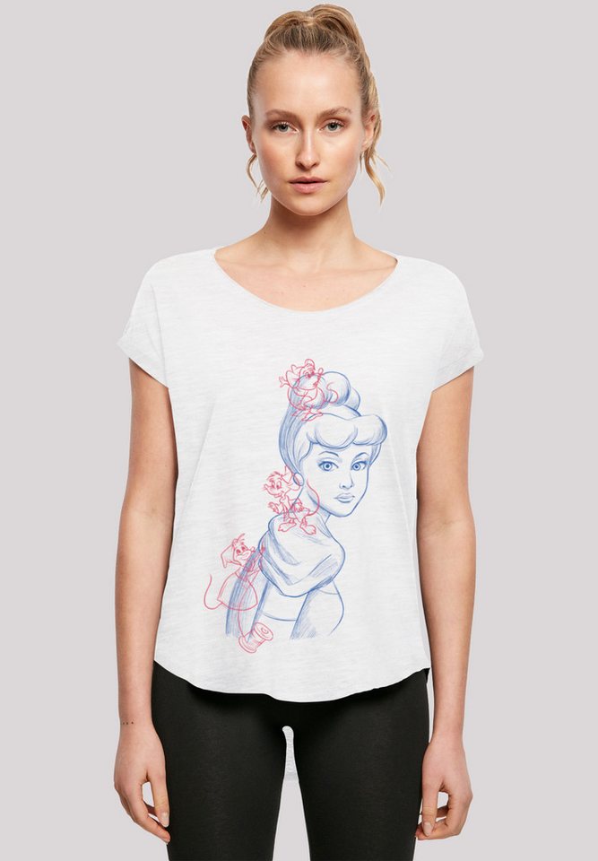 F4NT4STIC T-Shirt Disney Cinderella Mouse Zeichnung Damen,Premium Merch,Lang,Longshirt,Bedruckt von F4NT4STIC