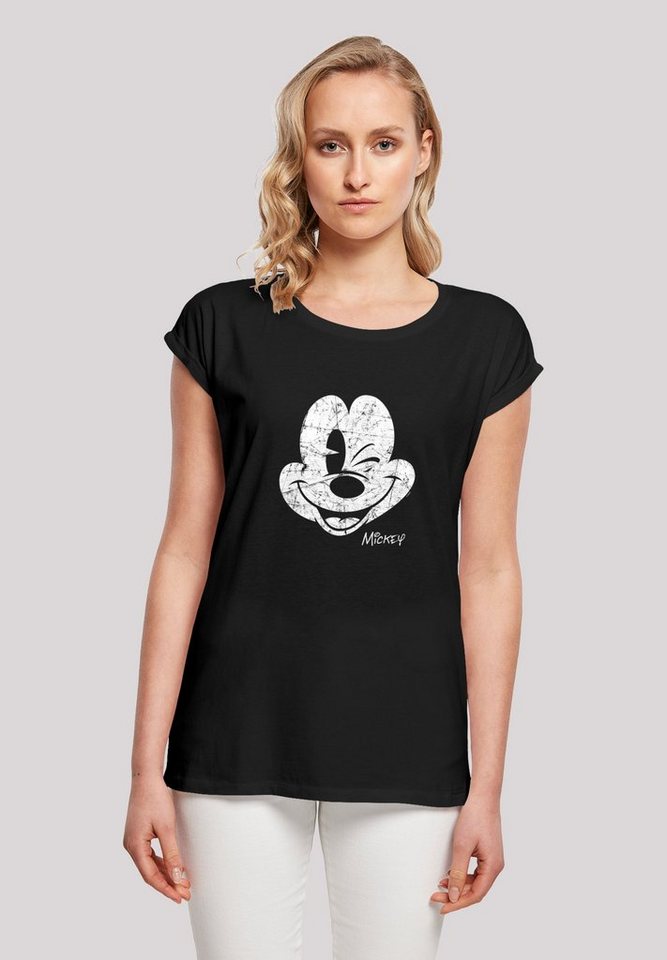 F4NT4STIC T-Shirt Disney Micky Maus Gesicht Damen,Premium Merch,Regular-Fit,Kurze Ärmel,Bedruckt von F4NT4STIC