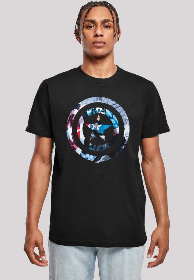 F4NT4STIC T-Shirt Marvel Superhelden Avengers Captain America Montage Symbol Herren,Premium Merch,Regular-Fit,Basic,Logo Print von F4NT4STIC