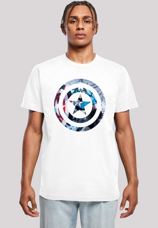 F4NT4STIC T-Shirt Marvel Superhelden Avengers Captain America Montage Symbol Herren,Premium Merch,Regular-Fit,Basic,Logo Print von F4NT4STIC