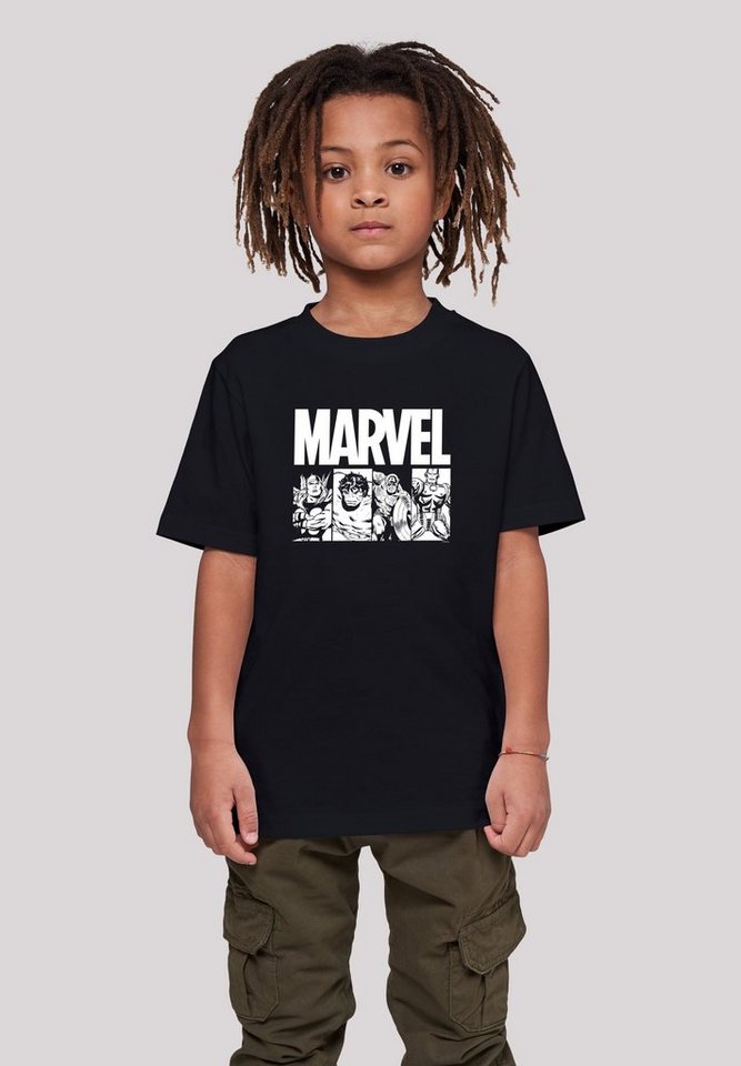 F4NT4STIC T-Shirt Marvel Comics Action Tiles Unisex Kinder,Premium Merch,Jungen,Mädchen,Logo Print von F4NT4STIC