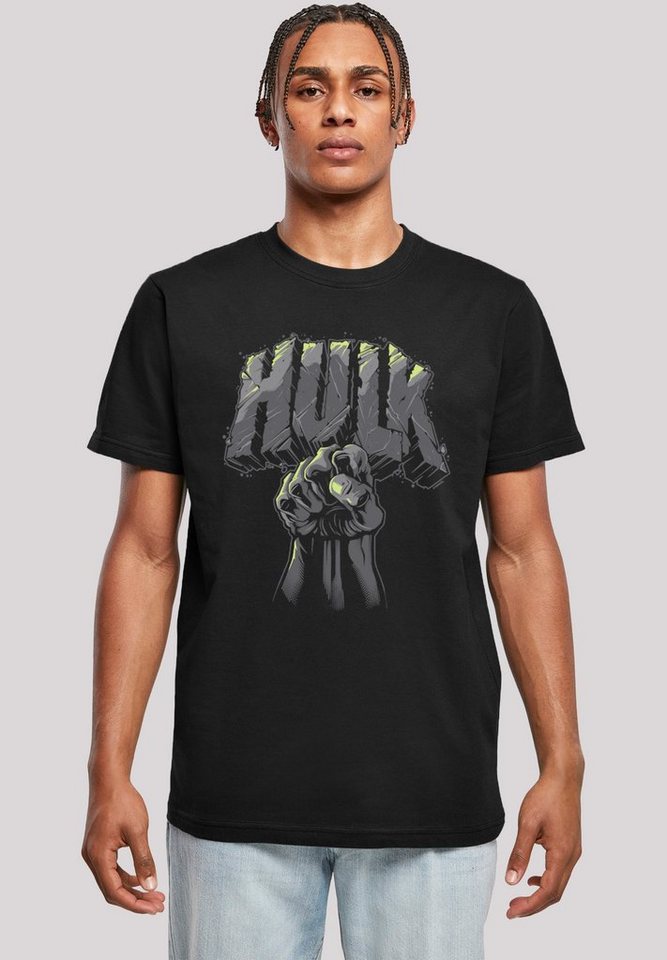 F4NT4STIC T-Shirt Marvel Superhelden Hulk Punch Logo Print von F4NT4STIC