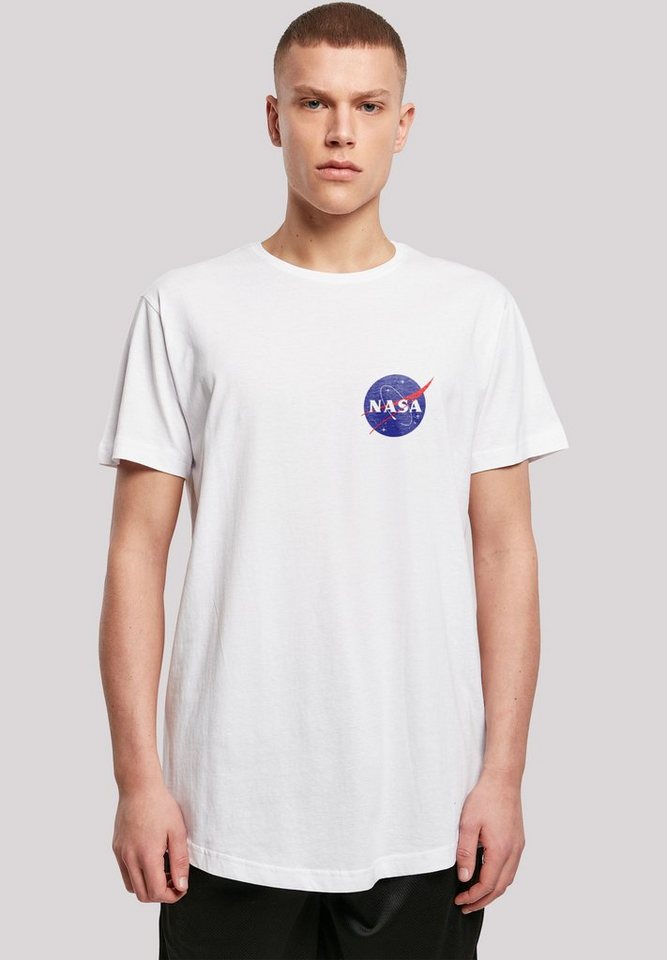 F4NT4STIC T-Shirt NASA Classic Insignia Chest Logo White Herren,Premium Merch,Lang,Longshirt,Bedruckt von F4NT4STIC