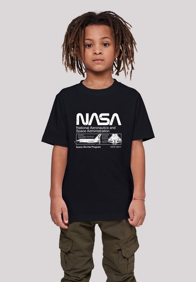 F4NT4STIC T-Shirt NASA Classic Space Shuttle Black Unisex Kinder,Premium Merch,Jungen,Mädchen,Bedruckt von F4NT4STIC