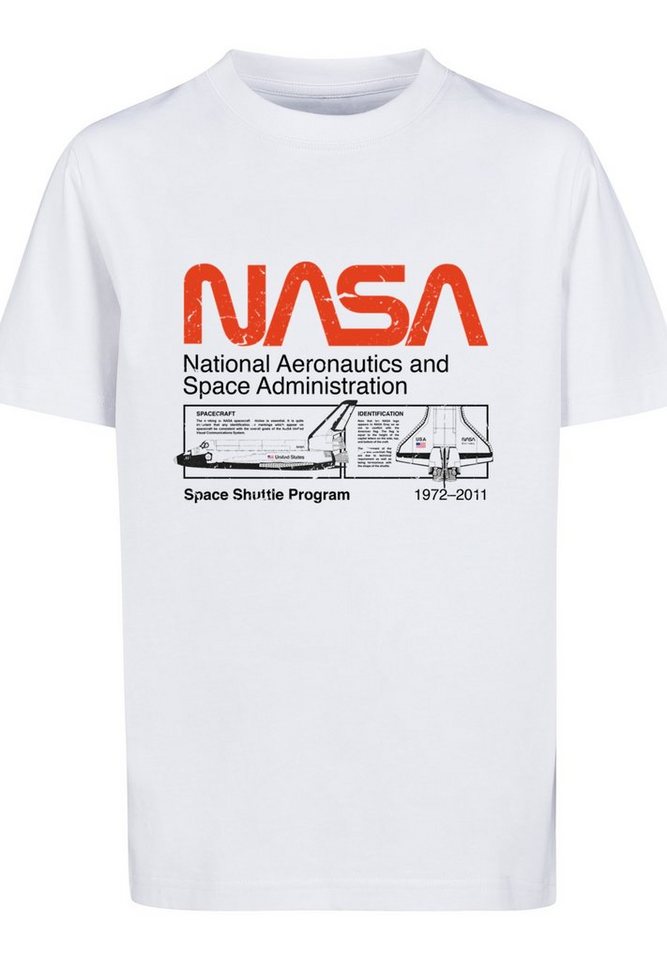 F4NT4STIC T-Shirt NASA Classic Space Shuttle White Unisex Kinder,Premium Merch,Jungen,Mädchen,Bedruckt von F4NT4STIC