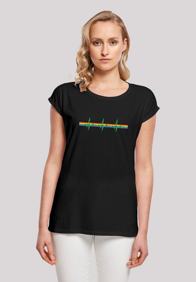 F4NT4STIC T-Shirt Pink Floyd Prism Heartbeat Rainbow Regenbogen Damen,Premium Merch,Regular-Fit,Kurze Ärmel,Bandshirt von F4NT4STIC