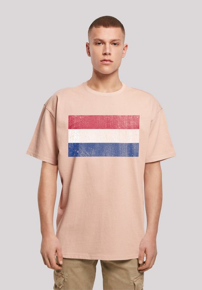 F4NT4STIC T-Shirt Netherlands NIederlande Holland Flagge distressed Print von F4NT4STIC