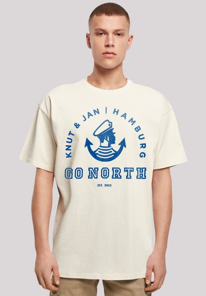 F4NT4STIC T-Shirt Go North Knut & Jan Hamburg Logo Knut & Jan Hamburg Print von F4NT4STIC