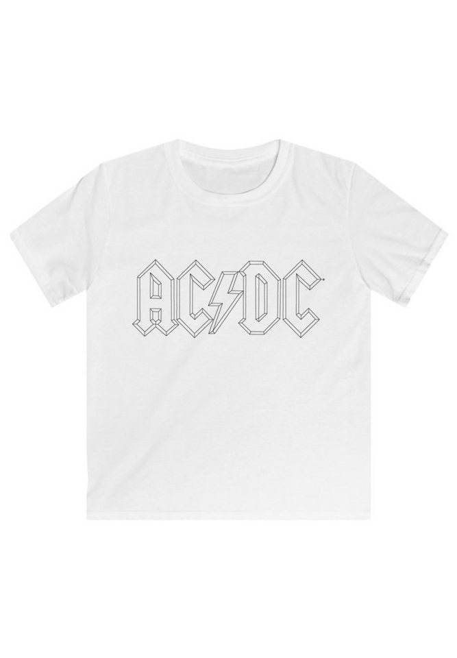 F4NT4STIC T-Shirt ACDC Black Outline Logo - Premium Rock Metal Musik Fan Merch Unisex Kinder,Premium Merch,Jungen,Mädchen,Bandshirt von F4NT4STIC