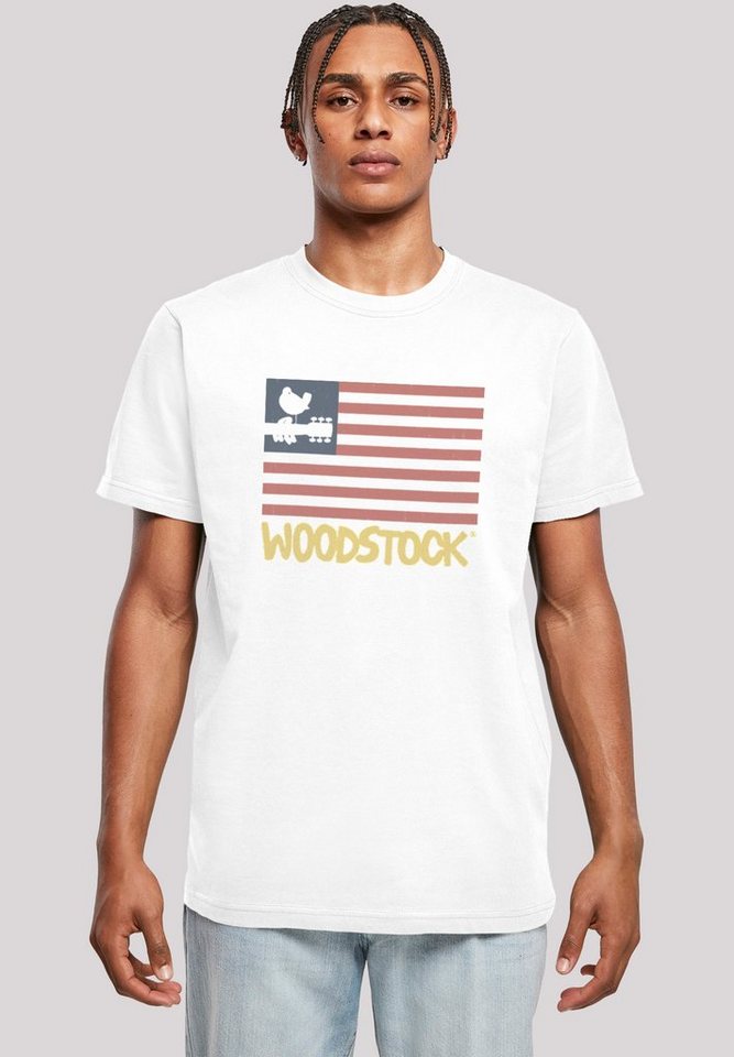 F4NT4STIC T-Shirt Woodstock USA Flag Herren,Premium Merch,Regular-Fit,Basic,Bandshirt von F4NT4STIC