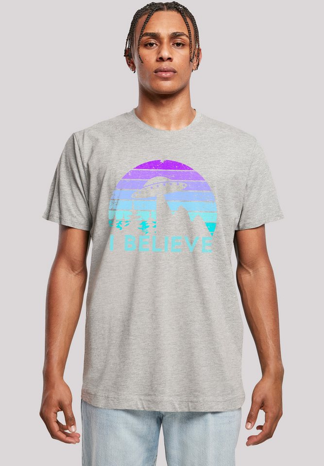 F4NT4STIC T-Shirt I BELIEVE UFO Alien Raumschiff Retro Premium Qualität von F4NT4STIC