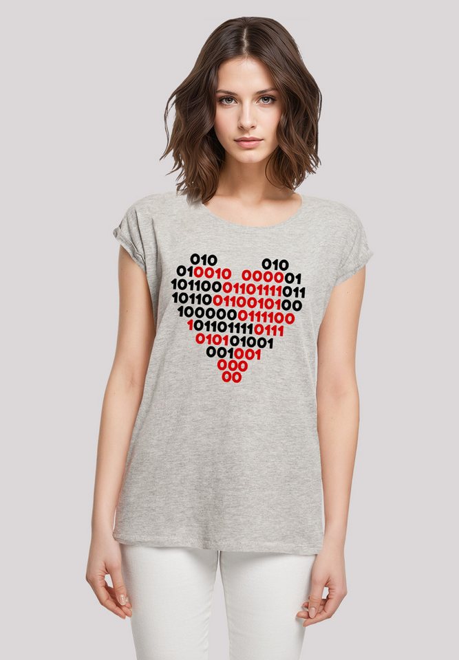 F4NT4STIC T-Shirt I love you Binary Code Herz Premium Qualität von F4NT4STIC
