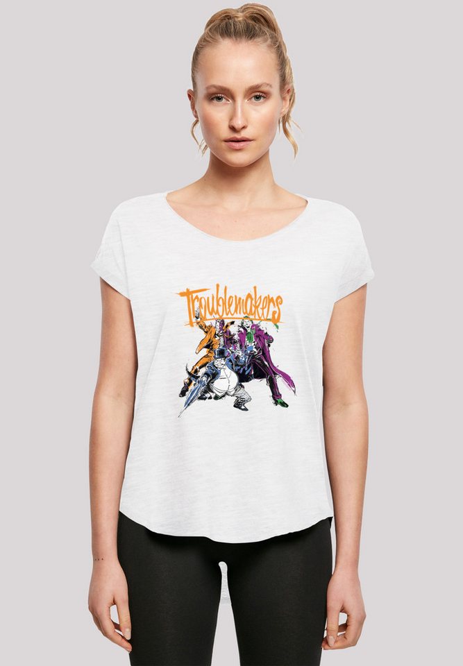 F4NT4STIC T-Shirt Long Cut T-Shirt 'DC Comics Batman Troublemakers' Damen,Premium Merch,Lang,Longshirt,Bedruckt von F4NT4STIC