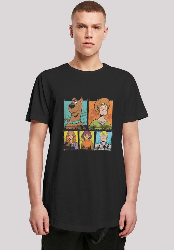 F4NT4STIC T-Shirt Long Cut T-Shirt 'Scooby Doo Group Frames' Herren,Premium Merch,Lang,Longshirt,Bedruckt von F4NT4STIC