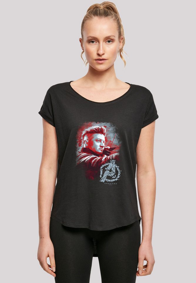 F4NT4STIC T-Shirt Marvel Avengers Endgame Hawkeye Brushed Damen,Premium Merch,Lang,Longshirt,Logo Print von F4NT4STIC