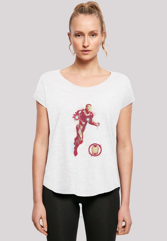 F4NT4STIC T-Shirt Marvel Avengers Endgame Painted Iron Man Damen,Premium Merch,Lang,Longshirt,Logo Print von F4NT4STIC