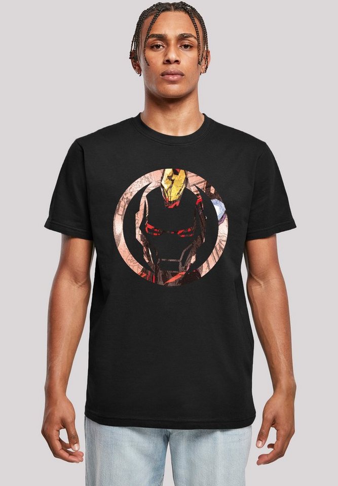 F4NT4STIC T-Shirt Marvel Superhelden Iron Man Montage Symbol Herren,Premium Merch,Regular-Fit,Basic,Logo Print von F4NT4STIC