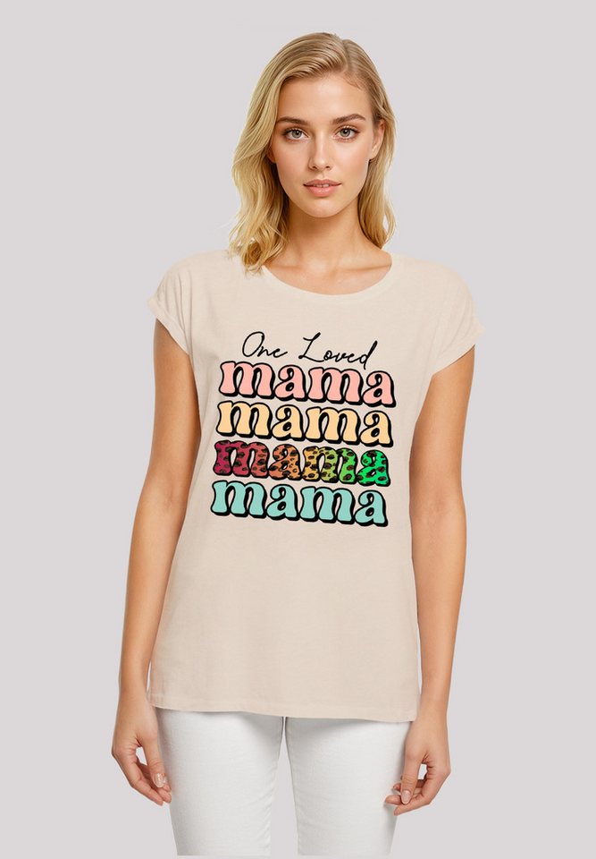 F4NT4STIC T-Shirt Mothers Day Mama Typography Leopard Print Pastel Premium Qualität von F4NT4STIC