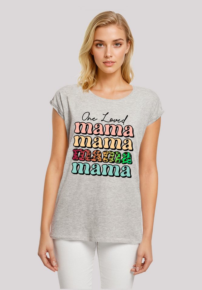 F4NT4STIC T-Shirt Mothers Day Mama Typography Leopard Print Pastel Premium Qualität von F4NT4STIC