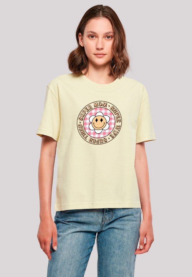 F4NT4STIC T-Shirt Muttertag super müde Mama Retro Blumen Premium Qualität von F4NT4STIC