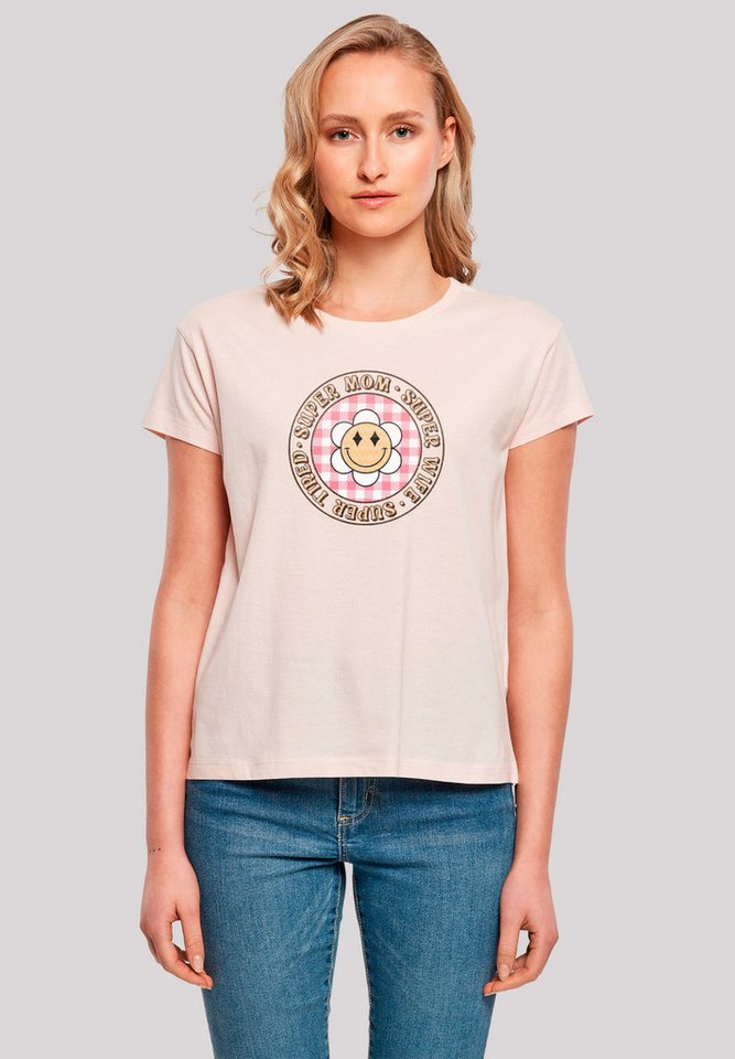 F4NT4STIC T-Shirt Muttertag super müde Mama Retro Blumen Premium Qualität von F4NT4STIC