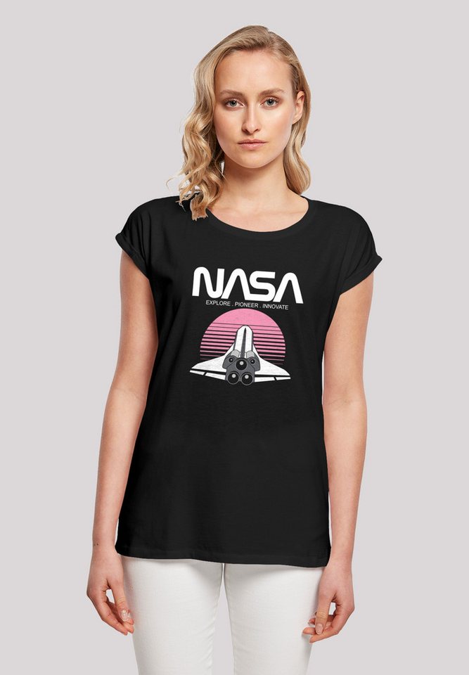 F4NT4STIC T-Shirt NASA Space Shuttle Sunset Damen,Premium Merch,Regular-Fit,Kurze Ärmel,Bedruckt von F4NT4STIC