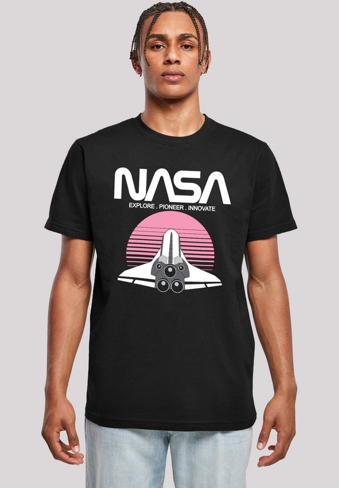 F4NT4STIC T-Shirt NASA Space Shuttle Sunset Herren,Premium Merch,Regular-Fit,Basic,Bedruckt von F4NT4STIC