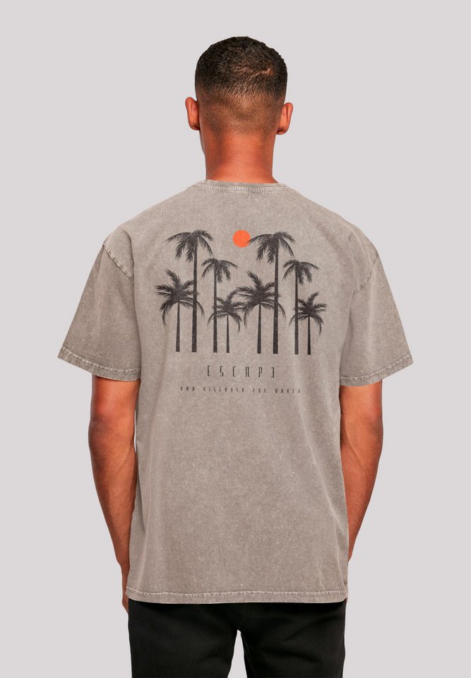 F4NT4STIC T-Shirt Oversize Escape Discover the World Palm Trees Discover the World von F4NT4STIC