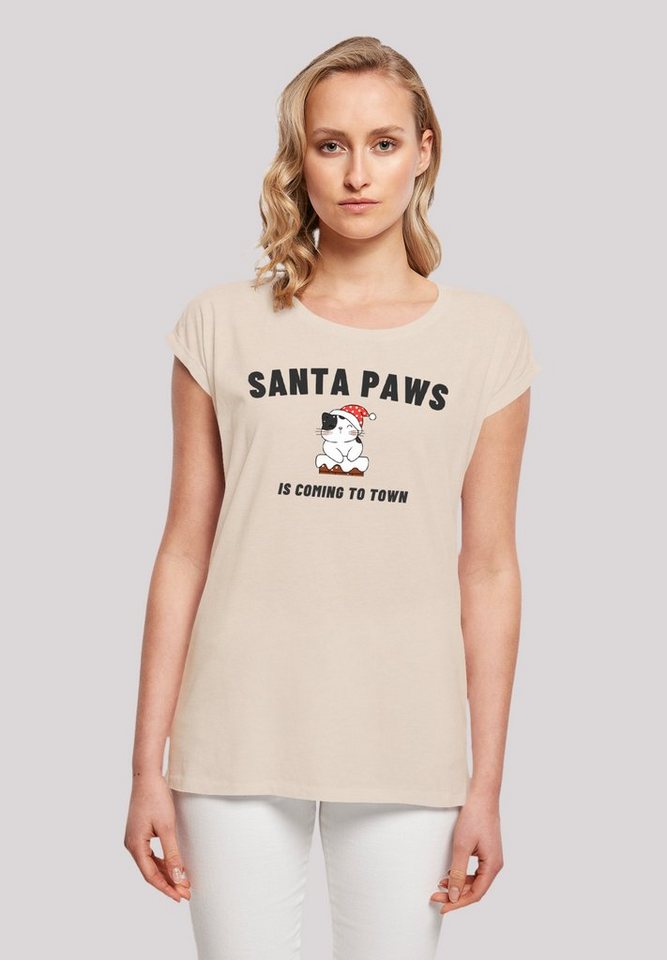 F4NT4STIC T-Shirt Santa Paws Christmas Cat Premium Qualität, Rock-Musik, Band von F4NT4STIC