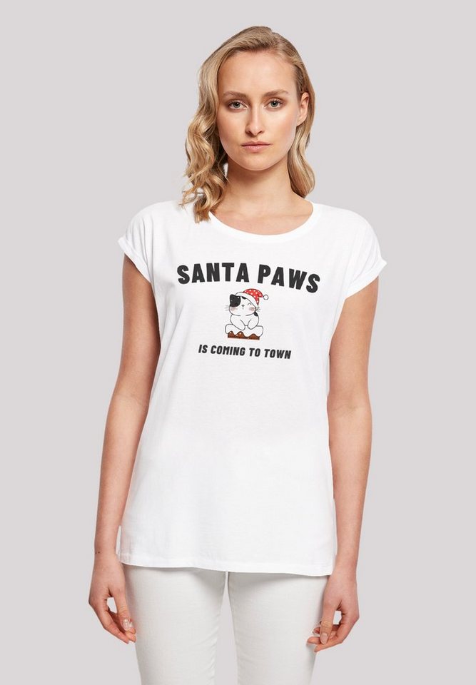 F4NT4STIC T-Shirt Santa Paws Christmas Cat Premium Qualität, Rock-Musik, Band von F4NT4STIC