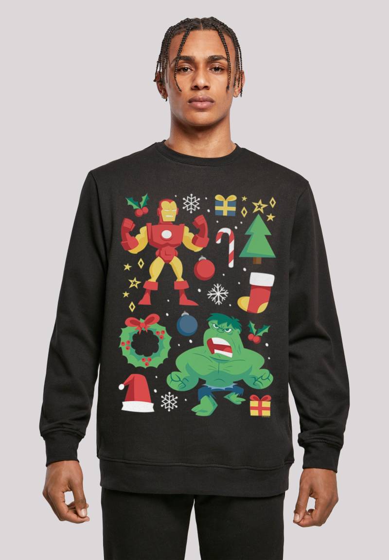 F4NT4STIC Kapuzenpullover "Marvel Universe Iron Man und Hulk Christmas", Print von F4nt4stic
