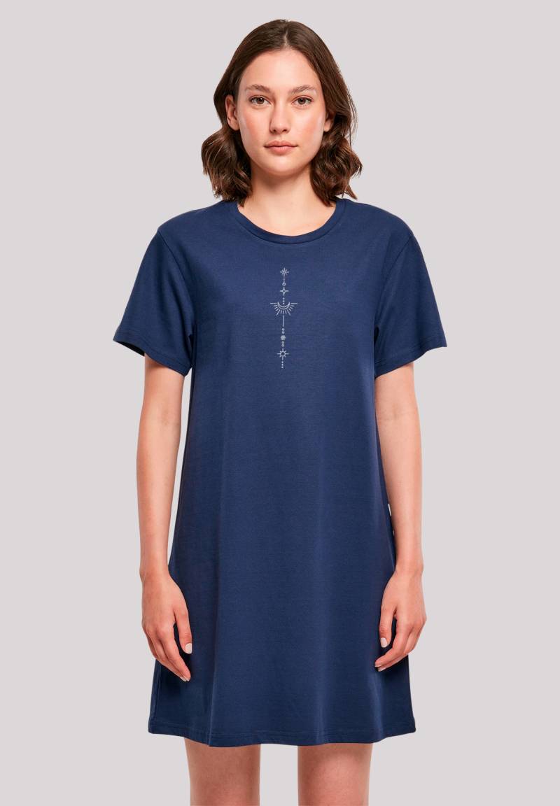 F4NT4STIC Shirtkleid "Cosmic Moon Boho Line Art Bestickt", Premium Qualität von F4nt4stic