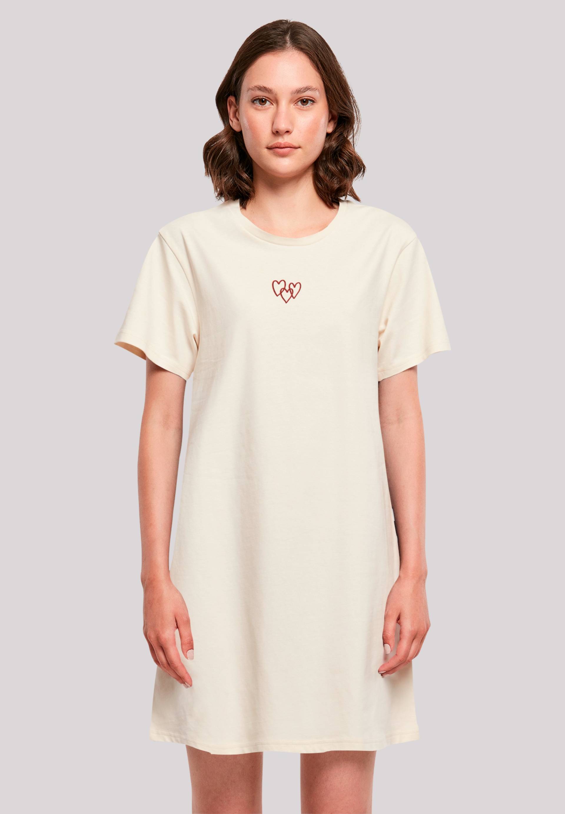 F4NT4STIC Shirtkleid "Red Hearts Bestickt", Premium Qualität von F4nt4stic