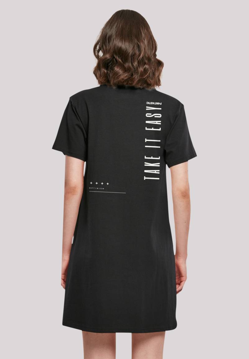 F4NT4STIC Shirtkleid "Take It Easy Text Damen T-Shirt Kleid", Print von F4nt4stic