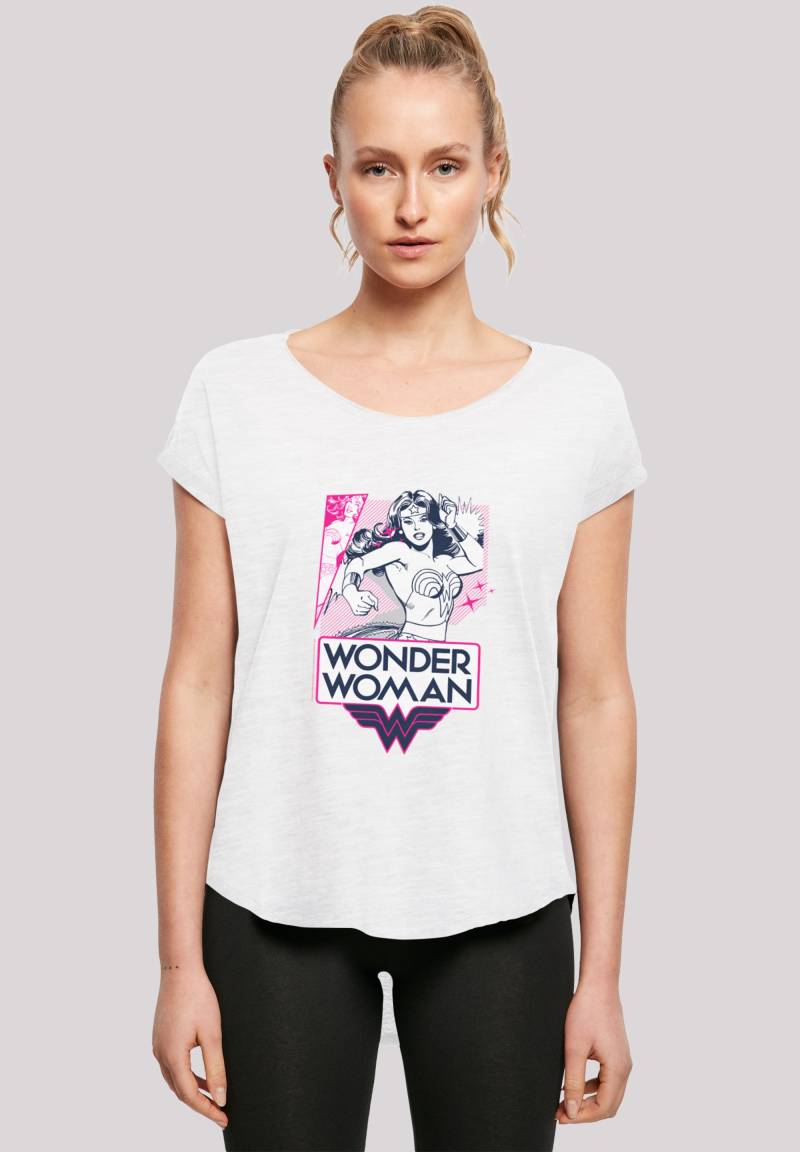 F4NT4STIC T-Shirt "DC Comics Wonder Woman Pink Action", Print von F4nt4stic
