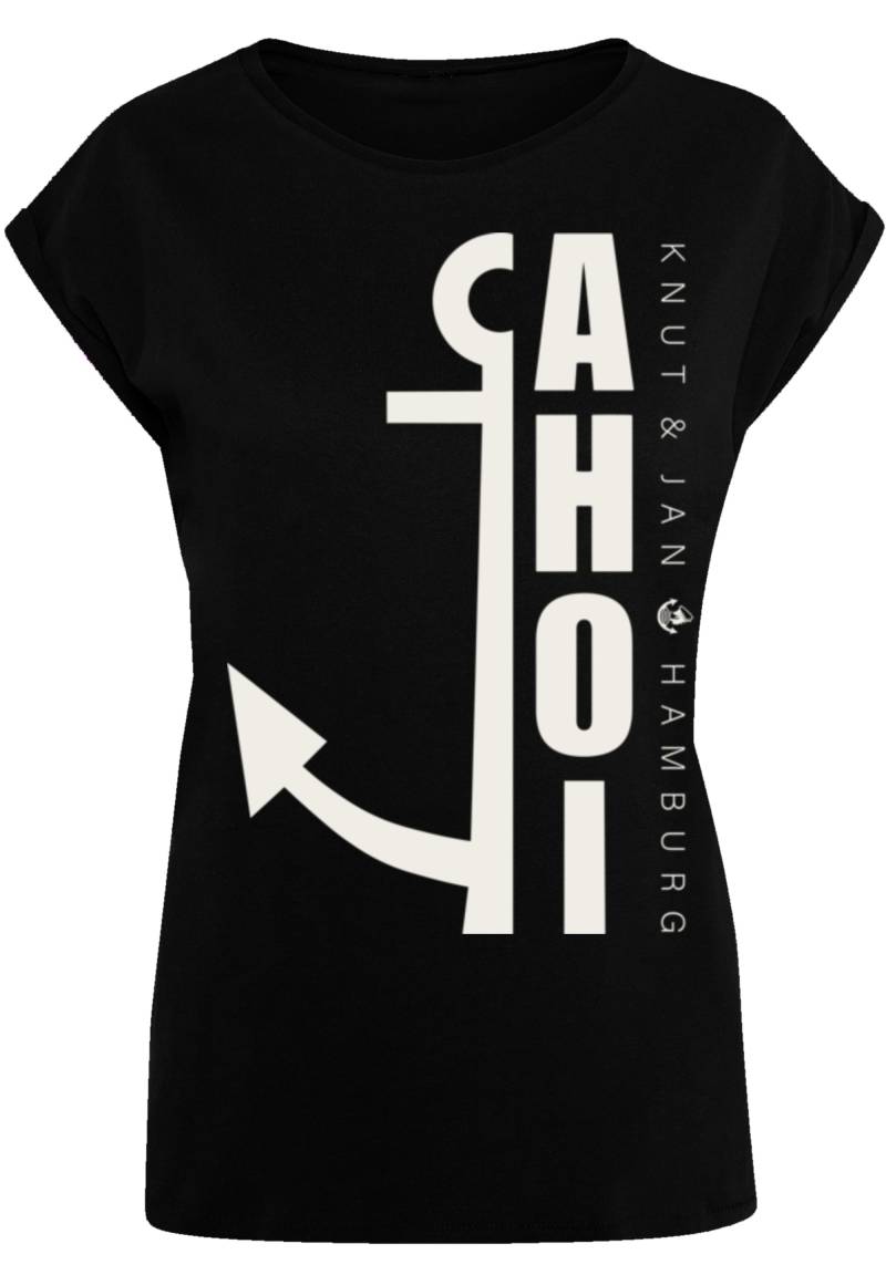F4NT4STIC T-Shirt "PLUS SIZE Ahoi Anker Crop Knut & Jan Hamburg", Print von F4nt4stic