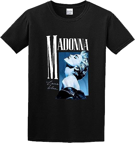 Madonna True Blue Vintage Limited Edition Reprint Cotton T Shirt Mens Black Hemden(XX-Large) von F55FLENG