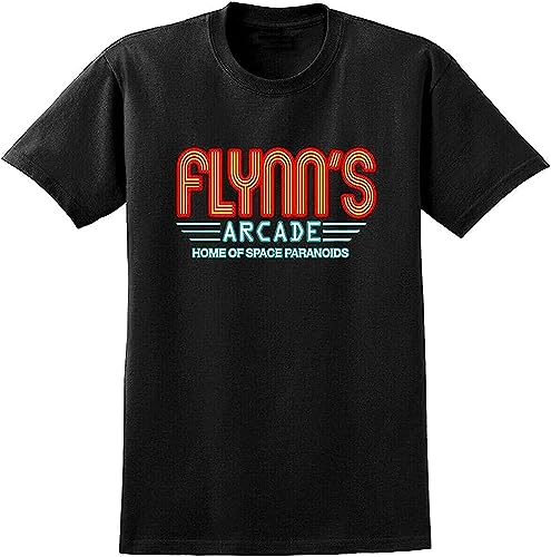 QWZ Flynn's Arcade Tron Inspired T-Shirt - Retro 80S Gaming Movie Film Black Hemden(Medium) von F55FLENG