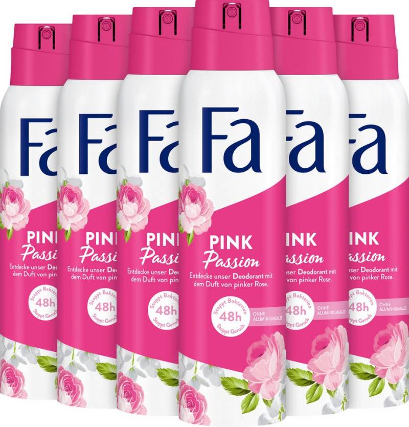 FA Deo-Spray Pink Passion, 6x 150 ml, Vorratspack, 6-tlg. von FA