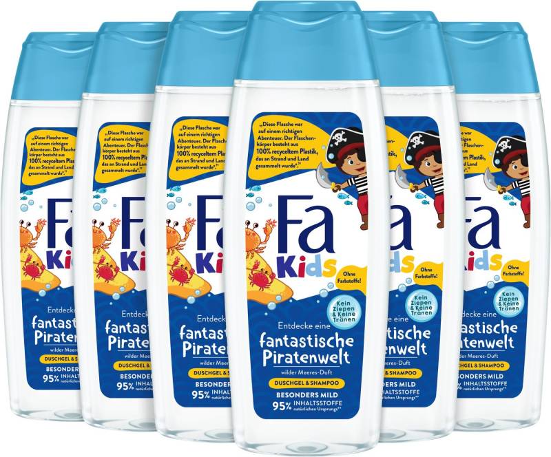 FA Duschgel Kids fantastische Piratenwelt wilder Meeres-Duft, 6x 250 ml, Social Plastic, Vegan FA Duschgel Kids fantastische Piratenwelt wilder Meeres-Duft, 6x 250 ml, Social Plastic, Vegan von FA