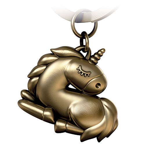 FABACH Einhorn Schlüsselanhänger Sleepy - Schlafendes Einhorn Glücksbringer für Damen in Bronze - Unicorn Anhänger als Geschenk für beste Freundin, Partnerin von FABACH