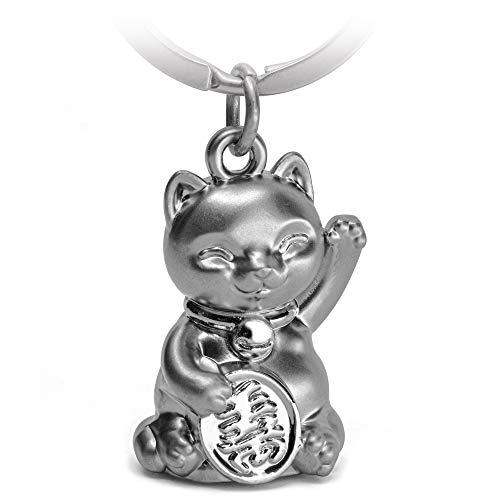 FABACH Glückskatze Winkekatze Schlüsselanhänger Maneki Neko - Süßer Katze Glücksbringer - Katze Anhänger Metall - Schlüsselanhänger Katze Geschenk von FABACH