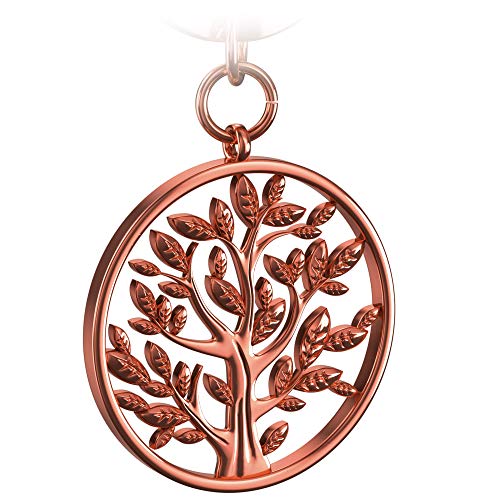 FABACH Lebensbaum Schlüsselanhänger Spring - Baum des Lebens Anhänger als Glücksbringer für den Schlüsselbund - Tree of Life Schlüsselanhänger in glänzendem Rosegold von FABACH