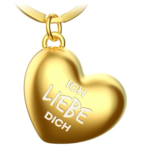 FABACH Schlüsselanhänger Herz Mit Gravur - Ich Liebe Dich Partner Geschenk - Glücksbringer für Freundin von FABACH
