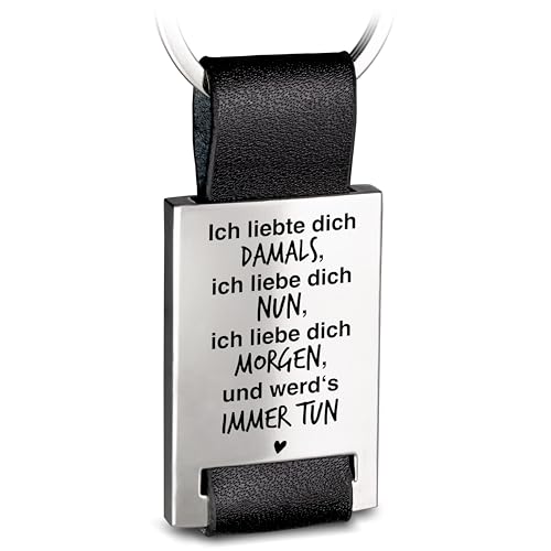 FABACH Liebe Schlüsselanhänger mit Gravur aus Leder - Ich liebe dich Schlüsselanhänger für Partner - Freundin Geschenk Liebe Freund -Paare Schlüsselanhänger Liebe - Ich liebte dich damals von FABACH