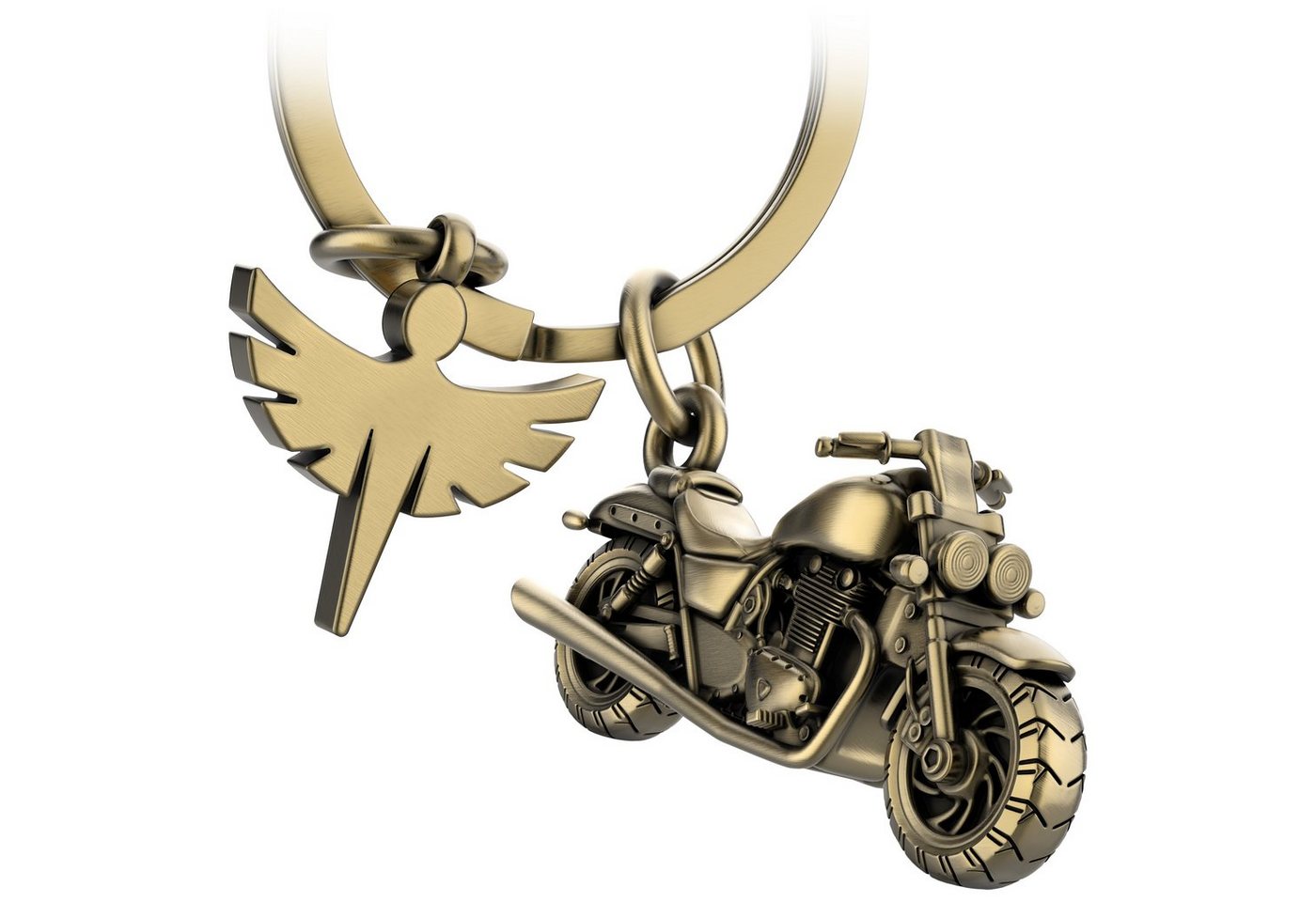 FABACH Schlüsselanhänger Chopper Motorrad mit Schutzengel - Engel Glücksbringer Motorradfahrer von FABACH