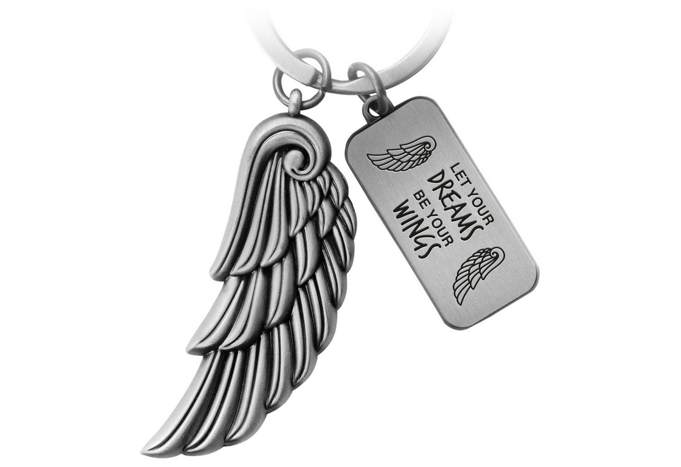 FABACH Schlüsselanhänger Engelsflügel Dream mit Gravur - Let your dreams - Schutzengel Geschenk von FABACH