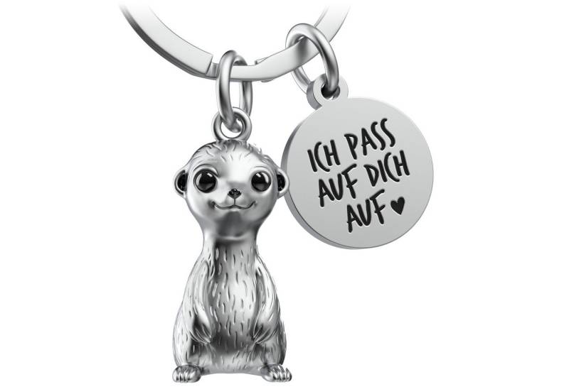 FABACH Schlüsselanhänger Erdmännchen Glücksbringer Meerkat & "Ich pass auf" Gravur von FABACH