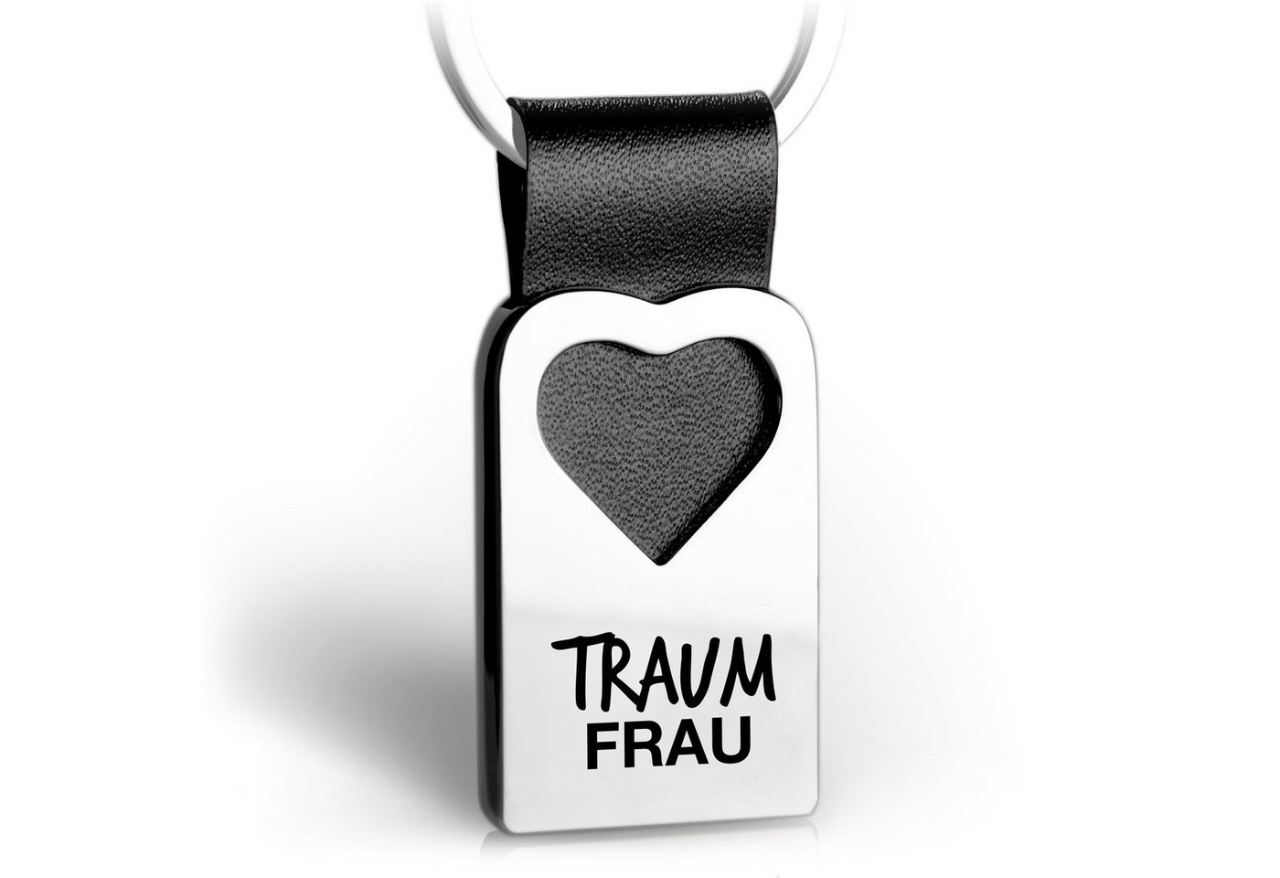 FABACH Schlüsselanhänger Leder mit Herz und Gravur Traumfrau" - Geschenk Ehefrau Partnerin" von FABACH