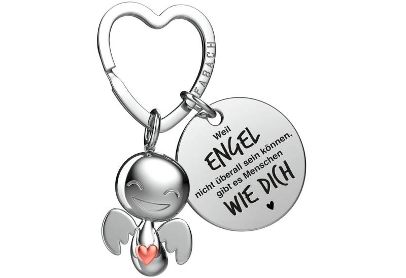 FABACH Schlüsselanhänger Schutzengel Happy mit Herz & "Beste Freundin" Gravur von FABACH